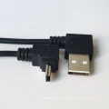 Custom USB Cable 90 Degree Left Angle USB 2.0 Male to UP Angle MINI 5P Extension Cable